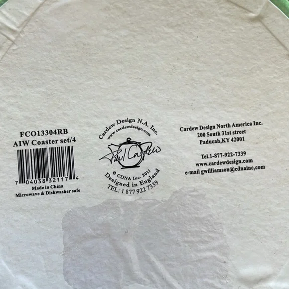 Alice in Wonderland Coaster Set of Four 4"Ceramic Coasters Paul Cardew Design - Picture 10 of 10